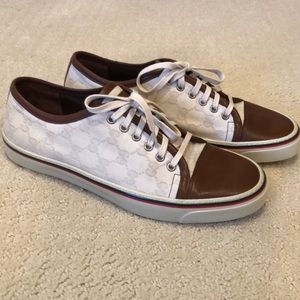 Men’s Gucci canvas/leather sneakers